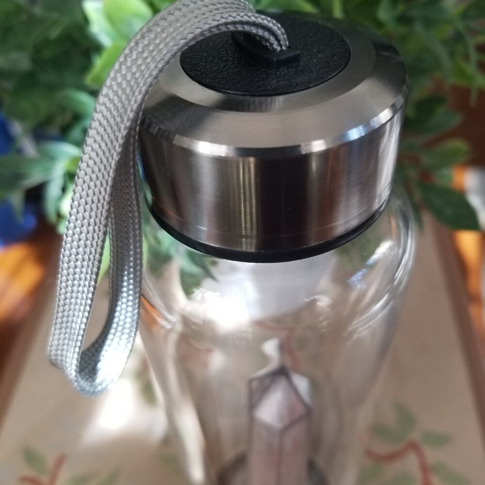 Rose Quartz Infused Glass Water Bottle NEW! - Picture 3 of 7